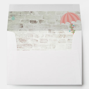 Shower on Brick Face Background Envelopes