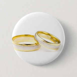 Shower Party Bride Groom Love Wedding Rings 2 Inch Round Button