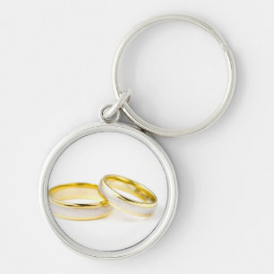 Shower Party Bride Groom Love Wedding Rings Keychain