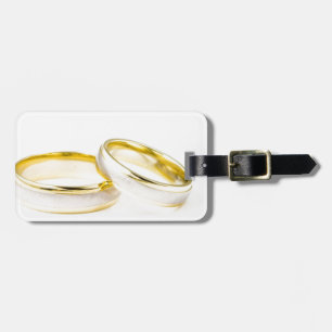 Shower Party Bride Groom Love Wedding Rings Luggage Tag