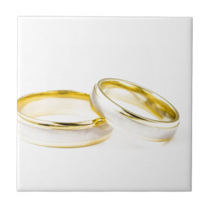 Shower Party Bride Groom Love Wedding Rings Tile