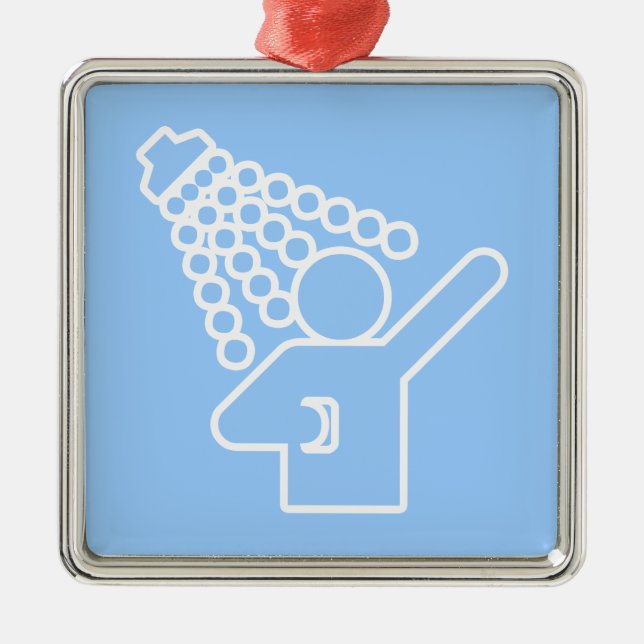 Shower Symbol Metal Ornament (Front)