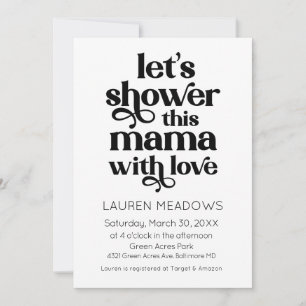 Shower This Mama Typography Invitation