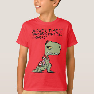 Shower Time Funny T-Rex Dinosaur Bath T-Shirt