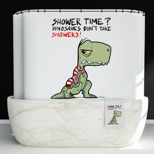 Shower Time? Funny Towel T-Rex Dinosaur Cartoon