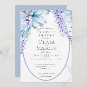 SHOWER   Watercolor Lavender - Dusty Blue Invitation
