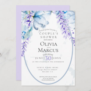SHOWER Watercolor Lavender - Dusty Blue Invitation