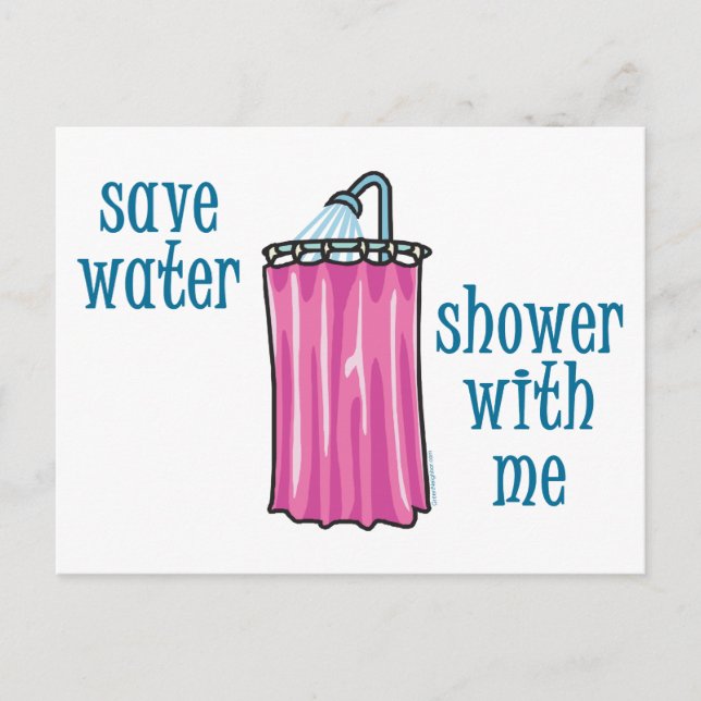Shower with Me - Save Water Postcard (Front)