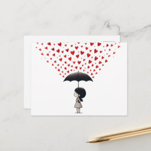shower yourself with love hearts holiday postcard