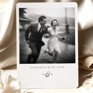 "Showered With Love" Photo Thank You Card