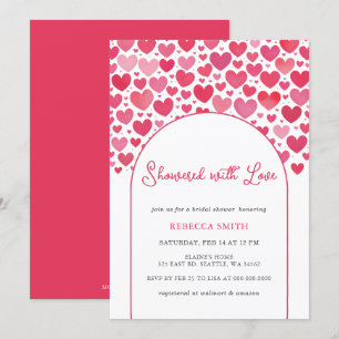 Showered with Love Valentines Day Bridal Shower Invitation