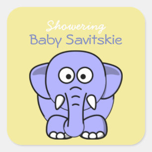 Showering Baby Mason Jar Sticker - Yellow Purple