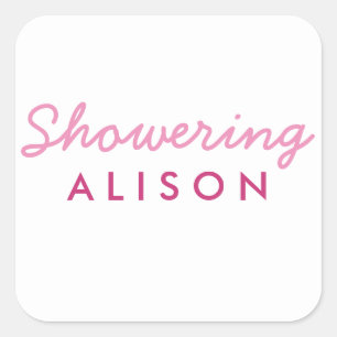 Showering Mom-To-Be Baby Shower Mason Jar Sticker