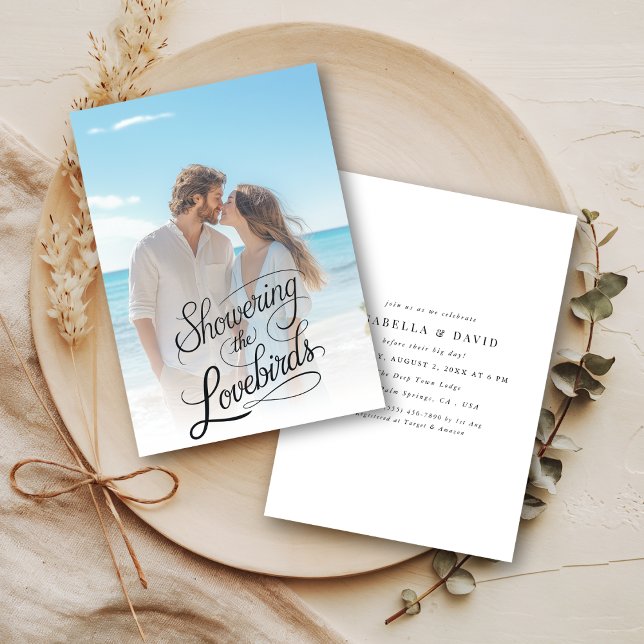 Showering the Lovebirds Couples Shower Beach Photo Invitation (Creator Uploaded)