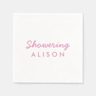 Showering the Mom-To-Be Cocktail Napkins Pink
