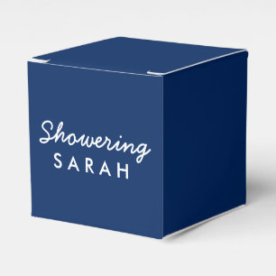 Showering the Mom-To-Be Tent Favour Box - Navy Blu