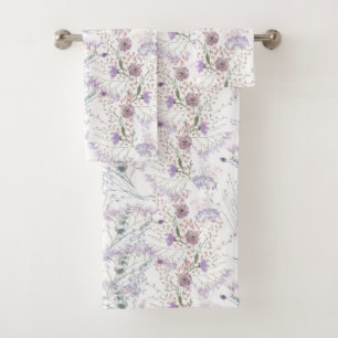 Showers of Delicate Wildflowers Bath Towel Set