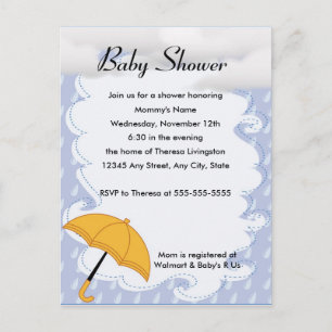Showers Of Happiness Baby Shower Invitation Postcard