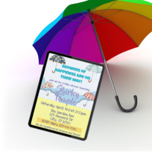 Showers of Happiness Umbrella Baby Shower Invitation