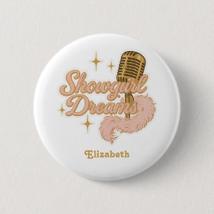 Showgirl Dreams Retro Vegas Bachelorette Party 2 Inch Round Button