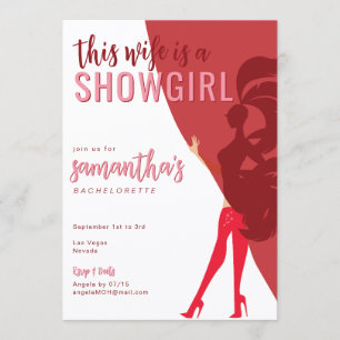 Showgirl Vegas Destination Bachelorette Itinerary Invitation