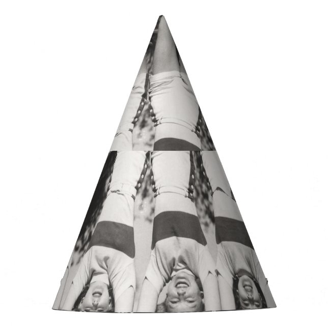 Showgirls on monkey bars, playful design. party hat (Front)