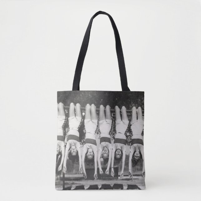 Showgirls on monkey bars, playful design. tote bag (Front)