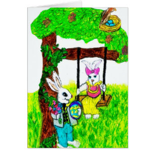 SHOWING BUNNY LOVE card
