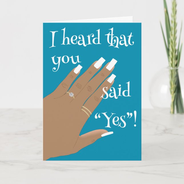 Showing Engagement Ring African American Greeting Card (Front)