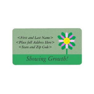 Showing growth flower customizable Address labels