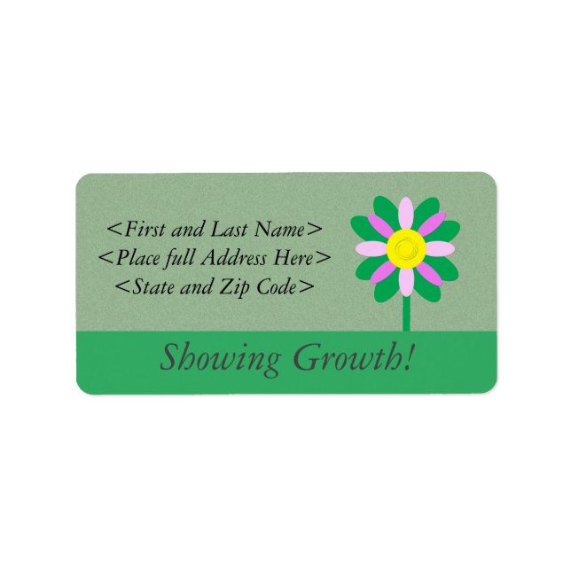 Showing growth flower customizable Address labels (Front)