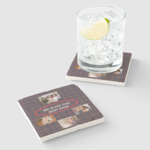 Showing Mom Love Tartan Plaid 4 Photos Freestyle  Stone Coaster