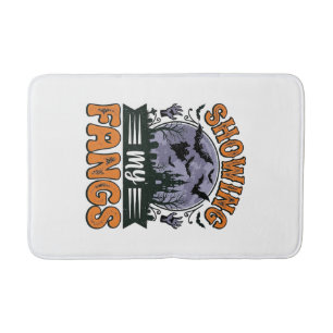 Showing My Fangs Vintage Halloween Vampire Shirt_1 Bath Mat