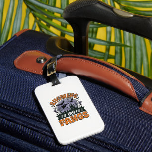 Showing My Fangs Vintage Halloween Vampire Shirt_1 Luggage Tag