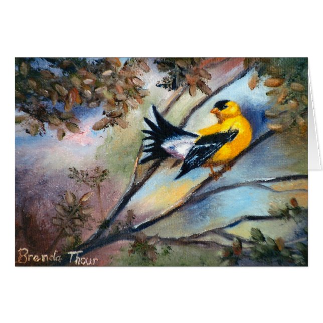 Showing Off Bird Blank Card (Front Horizontal)