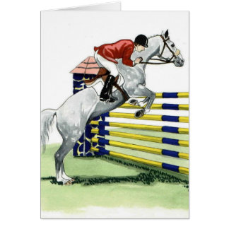 Showjumping Blue and yellow Vertical HORSE ART