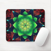 Showy and rustic greenish virtual flower, on coral