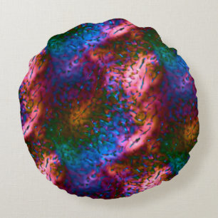 Showy blue chromed scales on salmon round pillow