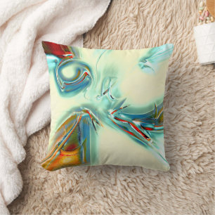 Showy coloured spots that are metallic and watery throw pillow