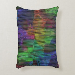 Showy coloured spots under deformed stripes lines  accent pillow