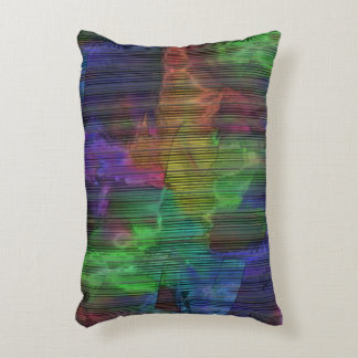 Showy coloured spots under deformed stripes lines accent pillow