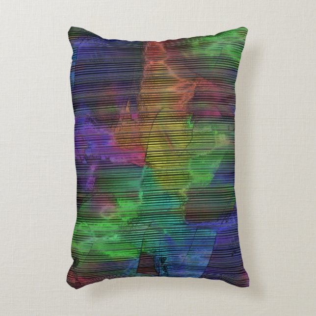 Showy coloured spots under deformed stripes lines  accent pillow (Front(Vertical))