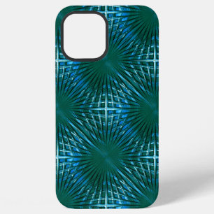 Showy cyan pointed grid looking puffed or inflated iPhone 12 pro max case