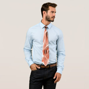 Showy green and red long wavy traces on black fund tie