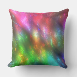 Showy pink green texture with grooves under fog throw pillow