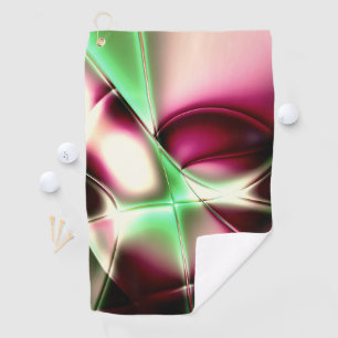 Showy pink to green in snail-like lines, to sepia golf towel