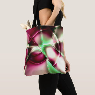 Showy pink to green in snail-like lines, to sepia  tote bag
