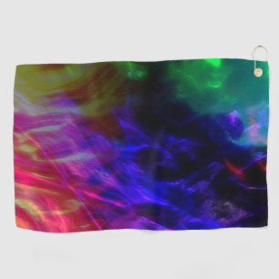 Showy red and dark blue submerged in gentle waves  golf towel