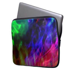 Showy red and dark blue submerged in gentle waves laptop sleeve