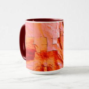 Showy salmon colour in mosaic texture soft carved mug
